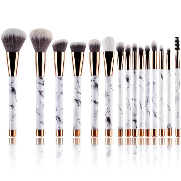 // C H I A R A - Marble Luxe 15pc Makeup Brush Set