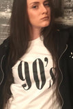 90's Letters Women T shirt Cotton Casual Funny tshirts For Lady Top Tee Hipster Tumblr Black White Gray Drop Ship CB-6