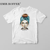 EMIR ROFFER 2018 Fashion Cool Print Female T-shirt White Cotton Women Tshirts Summer Casual Harajuku T Shirt Femme Top
