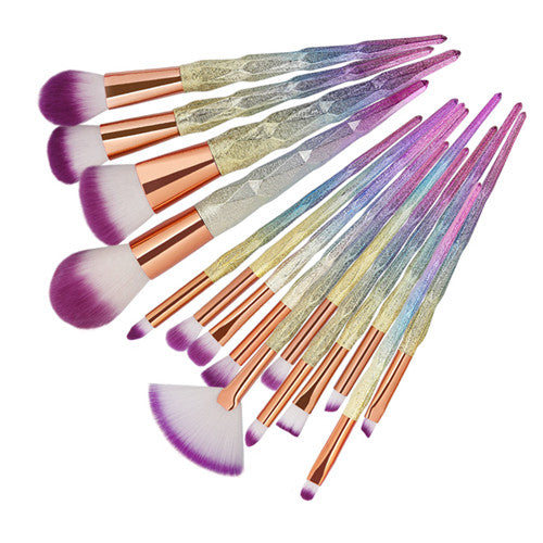 // D A V I N A - Glam Luxe 15pc Makeup Brush Set