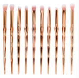// A L E X A - Golden Luxe 10pc Makeup Brush Set